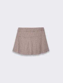 Piazza Italia Gonna corta a pieghe con pantaloncino cinturino finto cucito - var 1 Sale