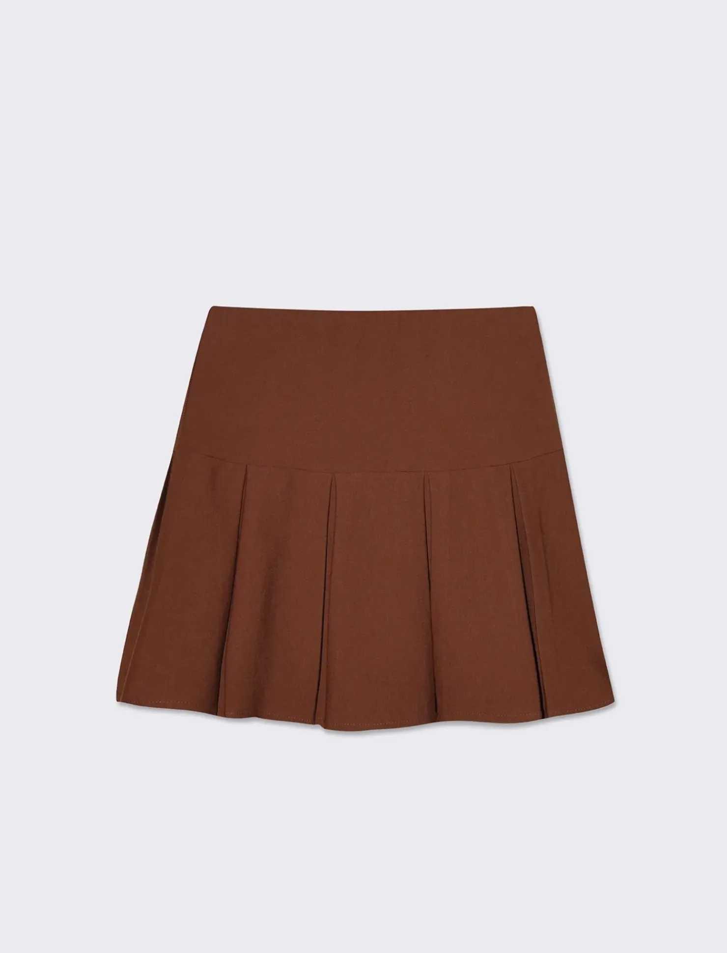 Piazza Italia Gonna corta a pieghe da donna, vestibilità stretch - Moro Marrone Flash Sale