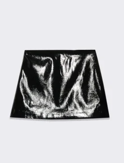 Piazza Italia Gonna corta con taglio dritto, effetto pelle - Nero Sale