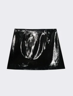 Piazza Italia Gonna corta con taglio dritto, effetto pelle - Nero Sale