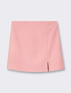 Piazza Italia Gonna corta in suede con chiusura zip - Rosa Outlet