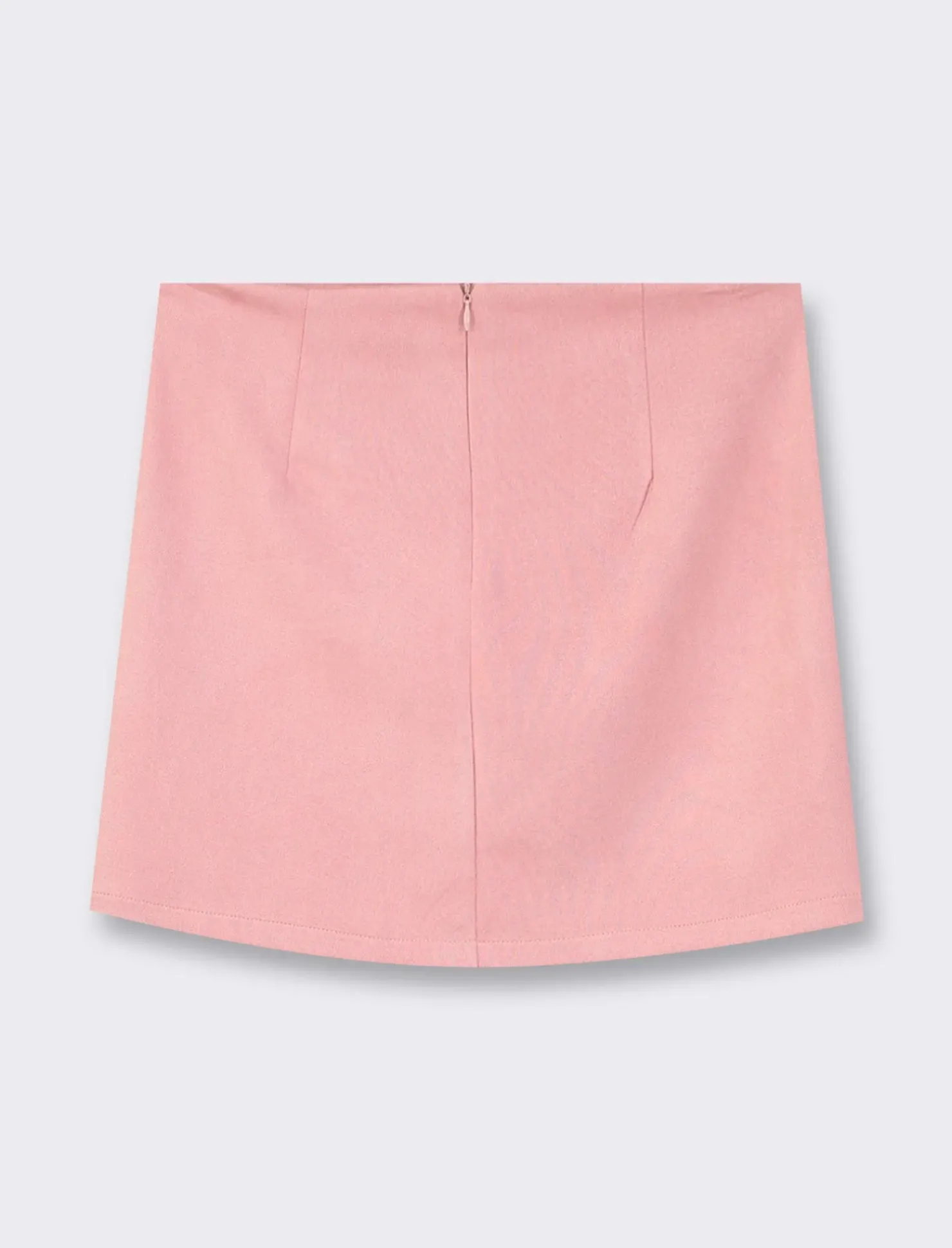 Piazza Italia Gonna corta in suede con chiusura zip - Rosa Outlet