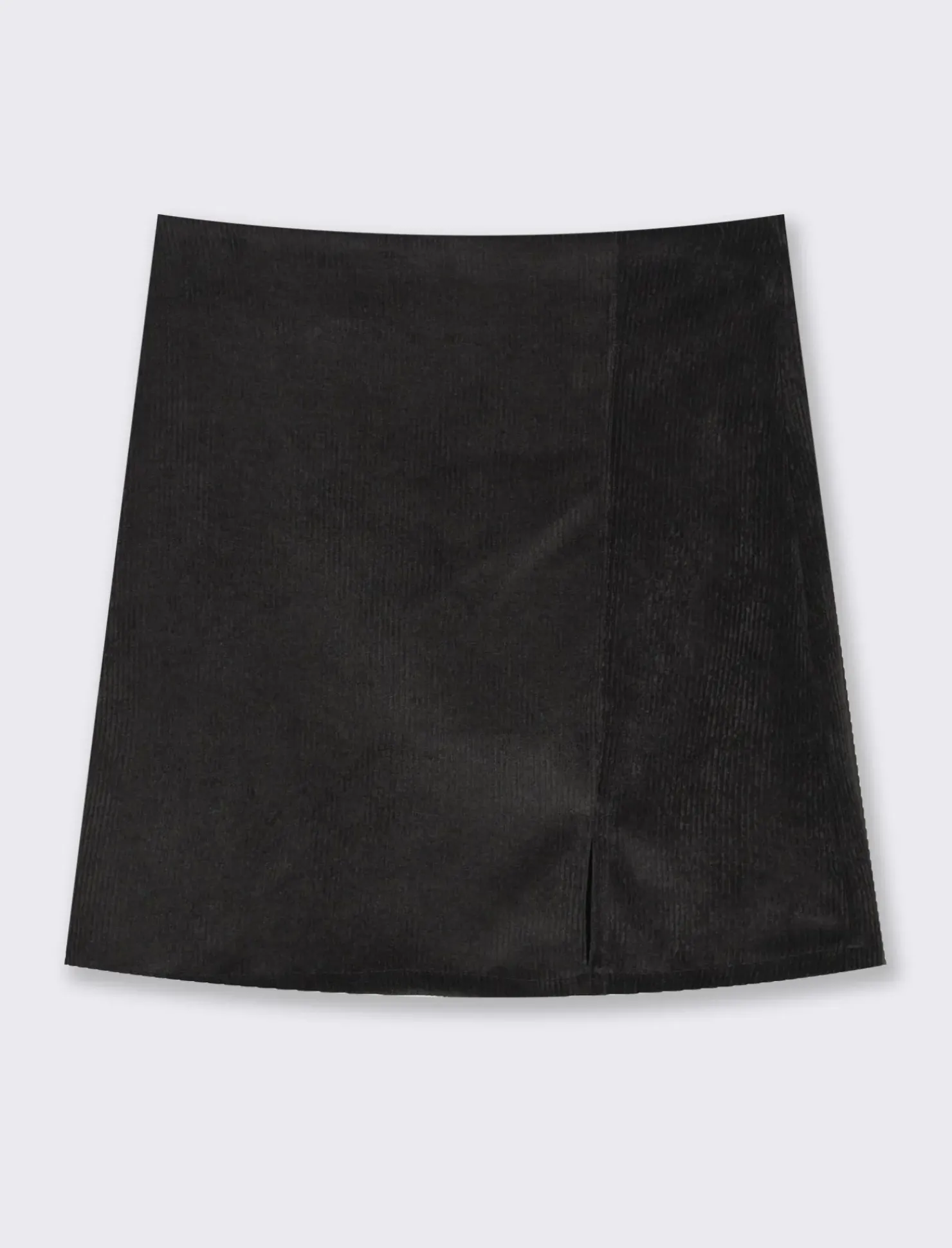 Piazza Italia Gonna corta in tessuto effetto velluto con spacco laterale - Nero Sale
