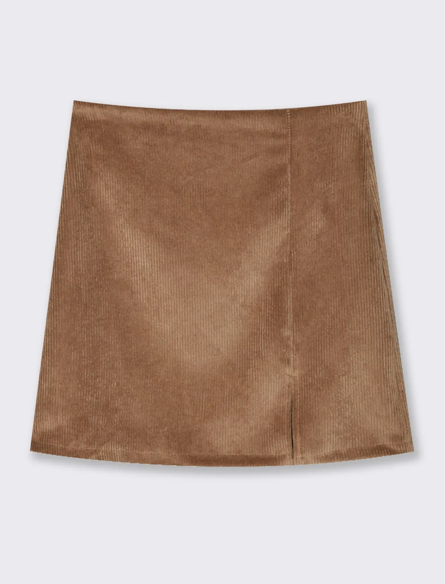 Piazza Italia Gonna corta in tessuto effetto velluto con spacco laterale - tabacco Marrone Sale