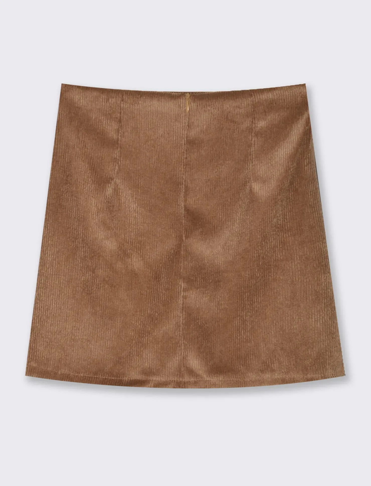 Piazza Italia Gonna corta in tessuto effetto velluto con spacco laterale - tabacco Marrone Sale