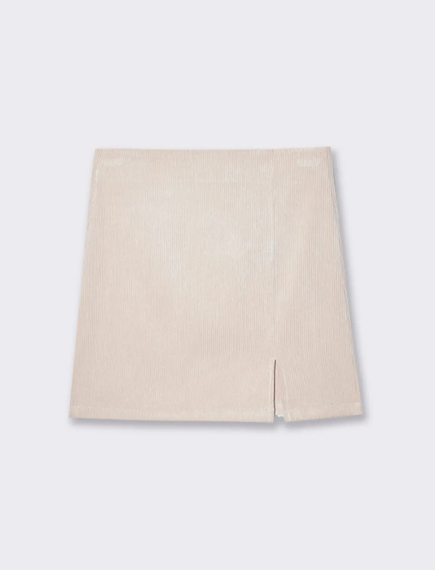 Piazza Italia Gonna corta in tessuto effetto velluto con spacco laterale - panna Bianco Fashion