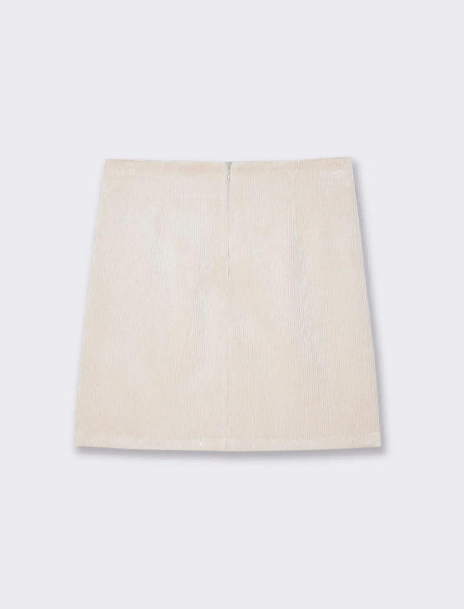 Piazza Italia Gonna corta in tessuto effetto velluto con spacco laterale - panna Bianco Fashion