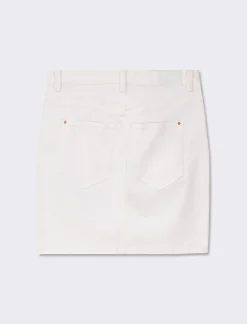 Piazza Italia Gonna denim cinque tasche midi - Bianco Discount