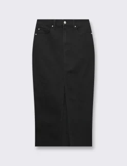 Piazza Italia Gonna denim lunga cinque tasche - Nero Fashion