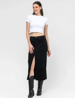 Piazza Italia Gonna denim lunga cinque tasche - Nero Fashion