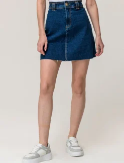 Piazza Italia Gonna denim midi svasata - Denim Blu Cheap