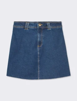 Piazza Italia Gonna denim midi svasata - Denim Blu Cheap