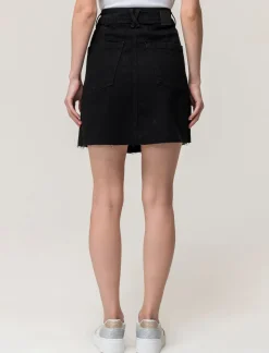 Piazza Italia Gonna denim midi svasata - Nero Best