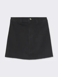 Piazza Italia Gonna denim midi svasata - Nero Best