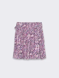 Piazza Italia Gonna elegante in viscosa stampata con taglio asimmetrico e dettaglio nodo sul davanti - Viola Discount