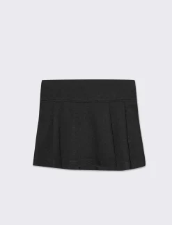 Piazza Italia Gonna in cotone con facia e pieghe casual fit - Nero Clearance