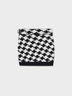 Piazza Italia Gonna in maglia con disegno jaquard e passnti in finta pelle con fibbie - Fantasia Multicolore Fashion