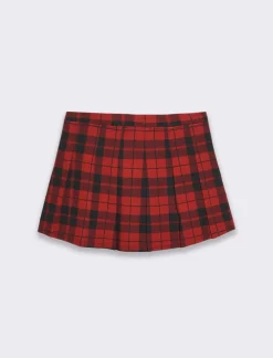 Piazza Italia Gonna in punto milano elastico stampato con fantasia a quadri da bambina - Fantasia Multicolore Outlet