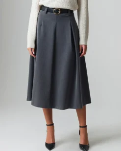 Piazza Italia Gonna lunga con cintura - Grigio Clearance