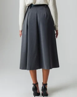 Piazza Italia Gonna lunga con cintura - Grigio Clearance