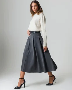 Piazza Italia Gonna lunga con cintura - Grigio Clearance