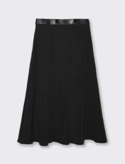 Piazza Italia Gonna lunga con cintura - Nero Flash Sale