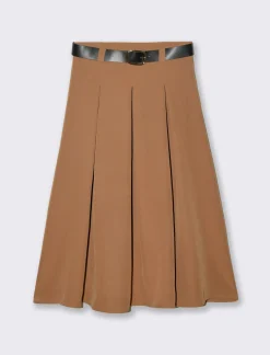Piazza Italia Gonna lunga con cintura - Cammello New