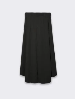 Piazza Italia Gonna lunga con elastico in vita sul retro e cintura - Nero Shop