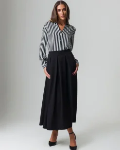 Piazza Italia Gonna lunga con elastico sul retro e tasche a taglio sui fianchi - Nero Cheap