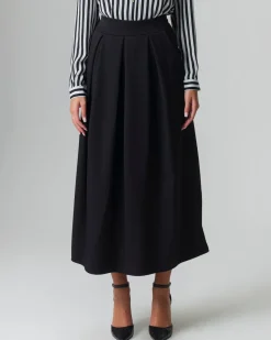 Piazza Italia Gonna lunga con elastico sul retro e tasche a taglio sui fianchi - Nero Cheap