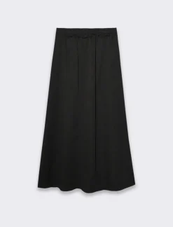 Piazza Italia Gonna lunga con elastico sul retro e tasche a taglio sui fianchi - Nero Cheap