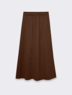 Piazza Italia Gonna lunga con elastico sul retro e tasche a taglio sui fianchi - tabacco Marrone Shop