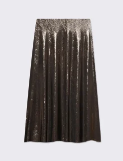 Piazza Italia Gonna lunga da donna con elastico in vita - Bronzo Marrone Best