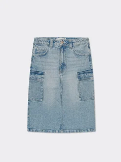 Piazza Italia Gonna lunga in denim con tasconi - Denim Blu Sale