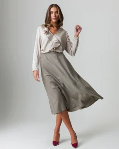 Piazza Italia Gonna midi con zip invisibile sul fianco da donna - tabacco Marrone Outlet