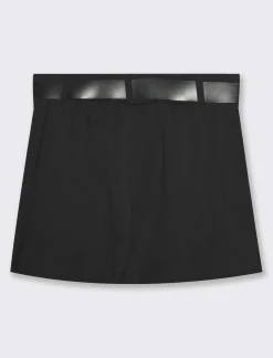 Piazza Italia Gonna pantaloncino con elastico in vita e cintura - Nero Shop