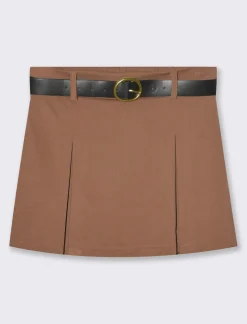 Piazza Italia Gonna pantaloncino con elastico in vita e cintura - Cammello Beige Hot