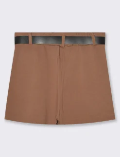 Piazza Italia Gonna pantaloncino con elastico in vita e cintura - Cammello Beige Hot