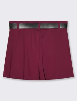 Piazza Italia Gonna pantaloncino con elastico in vita e cintura - Vinaccia Rosso Best