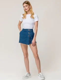 Piazza Italia Gonna pantalone in denim - Denim Blu Outlet