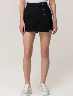 Piazza Italia Gonna pantalone in denim - Nero Discount