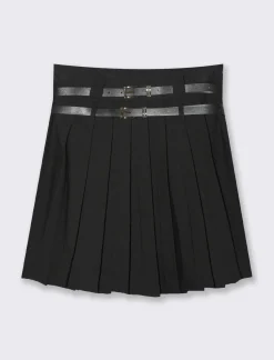 Piazza Italia Gonna plisset con cinture - Nero Hot