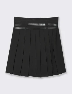 Piazza Italia Gonna plisset con cinture - Nero Hot