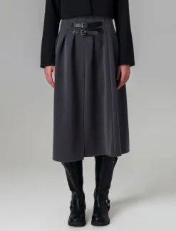 Piazza Italia Gonna plisset con cinturini - Grigio Shop