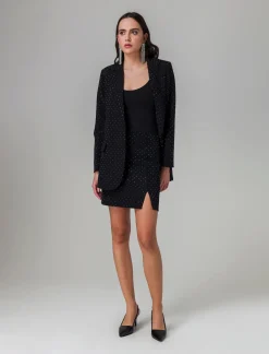 Piazza Italia Gonna regular con strass applicati - Nero Shop