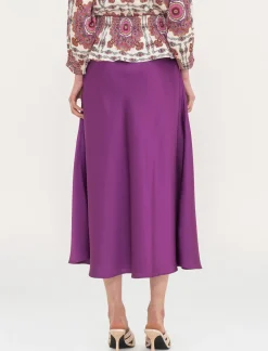 Piazza Italia Gonna unita in tessuto satin realizzata in sbieco - Porpora Viola Best