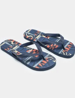 Piazza Italia Infradito stampa astratta da uomo - Blu Cheap