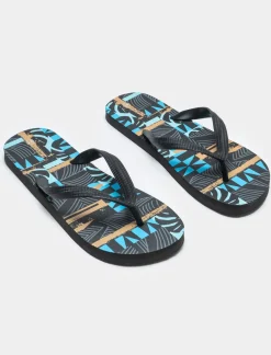 Piazza Italia Infradito stampa astratta da uomo - Nero Cheap