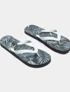 Piazza Italia Infradito stampa tropicale da uomo - Bianco New