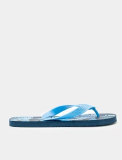 Piazza Italia Infradito stampa tropicale da uomo - Celeste Azzurro Clearance